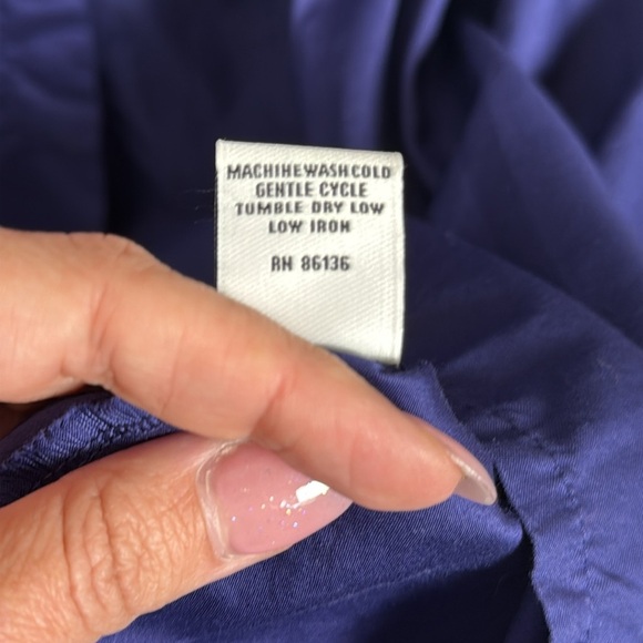 Bryn Walker Oversized Button Down Tunic Top Royal Blue Size Large - Picture 6 of 7